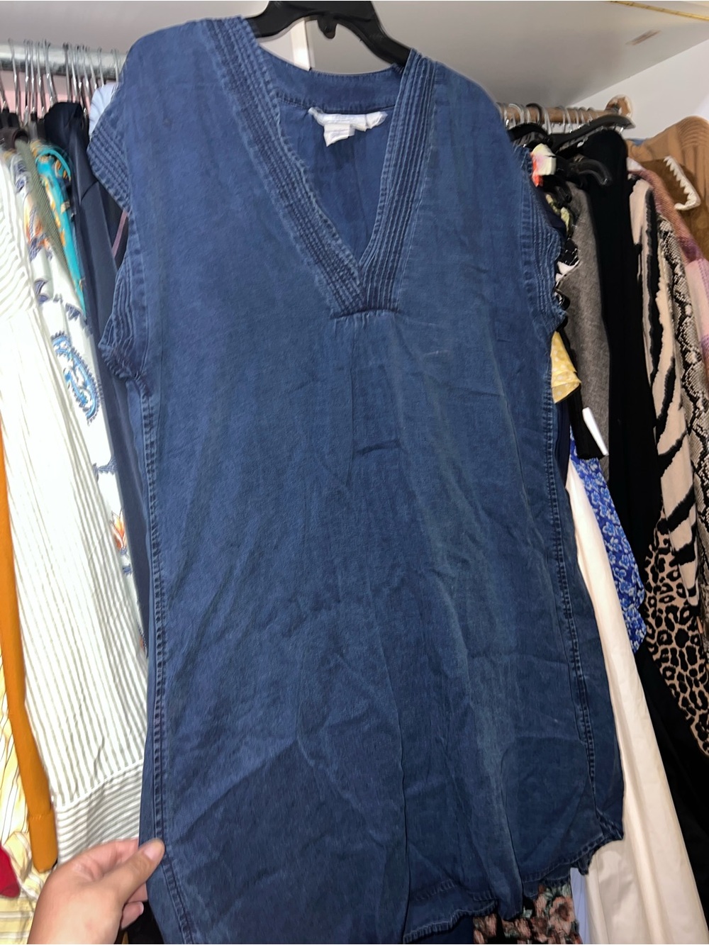 Women's V-Neck Denim Dress